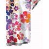 Vacation Couple Outfit Watercolor Hibiscus Print Lace Hollow Out Slit Dress and Shirt Set - Rose clair S | US 4