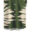 Chemise de vacances pour homme, imprimé silhouette de feuilles tropicales, boutonnée - PLANT GREEN 5XL