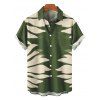 Chemise de vacances pour homme, imprimé silhouette de feuilles tropicales, boutonnée - PLANT GREEN 5XL