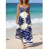 Vacation Couple Outfit Tropical Leaf Silhouette Print Twisted Wide Leg Jumpsuit and Shirt Set - Bleu profond S | US 4