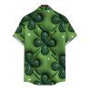 Chemise homme pour la Saint-Patrick, motif trèfle à quatre feuilles en 3D, boutonnée - PLANT GREEN 5XL