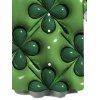 Chemise homme pour la Saint-Patrick, motif trèfle à quatre feuilles en 3D, boutonnée - PLANT GREEN 5XL