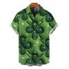 Chemise homme pour la Saint-Patrick, motif trèfle à quatre feuilles en 3D, boutonnée - PLANT GREEN 5XL