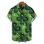 Chemise homme pour la Saint-Patrick, motif trèfle à quatre feuilles en 3D, boutonnée - PLANT GREEN 5XL