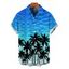 Chemise de vacances pour homme à imprimé géométrique de cocotiers, boutonnée - Pers 5XL