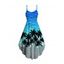 Robe de vacances imprimée géométrique de cocotiers, robe midi asymétrique - Pers XXL | US 14