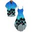 Vacation Couple Outfit Geometric Coconut Tree Print High Low Dress and Shirt Set - Pers S | US 4