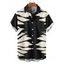 Chemise de vacances pour homme, imprimé silhouette de feuilles tropicales, boutonnée - Noir M