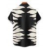 Chemise de vacances pour homme, imprimé silhouette de feuilles tropicales, boutonnée - Noir 5XL