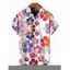 Chemise de vacances pour homme, style aquarelle, imprimé hibiscus, boutonnée - Rose clair 5XL