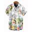 Chemise hawaïenne pour homme, imprimé feuilles d'hibiscus, boutonnée, idéale pour les vacances - Blanc 5XL
