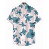 Chemise de vacances pour homme, imprimé floral azalée, chemise boutonnée - Rose clair 5XL