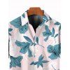 Chemise de vacances pour homme, imprimé floral azalée, chemise boutonnée - Rose clair 5XL