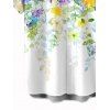 Chemise de vacances pour homme, imprimé aquarelle de fleurs sauvages et de feuilles, à boutons - Blanc 5XL