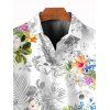 Hawaiian Couple Outfit Hibiscus Leaf Print Spaghetti Strap Long Dress and Shirt Set - Blanc S | US 4