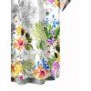 Hawaiian Couple Outfit Hibiscus Leaf Print Spaghetti Strap Long Dress and Shirt Set - Blanc S | US 4