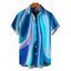Chemise de vacances pour homme, motif abstrait fluide à tourbillons de couleurs, chemise boutonnée - Bleu 5XL