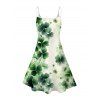 Robe de la Saint-Patrick à imprimé trèfle porte-bonheur aquarelle et bretelles à anneaux - Vert clair S | US 4