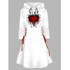 Robe à capuche gothique à motif cœurs et lacets - Blanc XXL | US 14