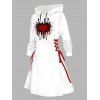 Robe à capuche gothique à motif cœurs et lacets - Blanc XXL | US 14