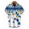 Chemise de vacances pour homme à motif floral ombré de coquelicots, chemise boutonnée - Bleu M