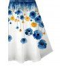 Robe de vacances à motif floral ombré coquelicot, bretelles spaghetti - Bleu S | US 4
