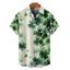 Chemise homme pour la Saint-Patrick, imprimé trèfle porte-bonheur aquarelle, boutonnée - Vert clair 5XL