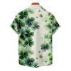 Chemise homme pour la Saint-Patrick, imprimé trèfle porte-bonheur aquarelle, boutonnée - Vert clair 5XL