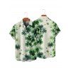 Chemise homme pour la Saint-Patrick, imprimé trèfle porte-bonheur aquarelle, boutonnée - Vert clair 5XL
