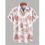 Chemise de vacances pour homme, imprimé feuilles de rose, boutonnée - Blanc 5XL