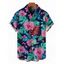 Chemise de vacances pour homme à motif floral tropical hibiscus monstera, chemise boutonnée - multicolor A 5XL