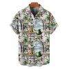 Chemise homme pour la Saint-Patrick, imprimé tropical porte-bonheur, boutonnée - Vert clair 5XL