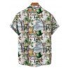 Chemise homme pour la Saint-Patrick, imprimé tropical porte-bonheur, boutonnée - Vert clair 5XL