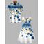 Vacation Couple Outfit Ombre Poppy Floral Pattern Spaghetti Strap Dress and Shirt Set - Bleu S | US 4