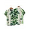 St.Patrick's Day Couple Outfit Watercolor Lucky Clover Print Dress and Shirt Set - Vert clair S | US 4