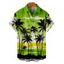 Chemise de vacances pour homme, imprimé coucher de soleil tropical avec cocotiers, chemise boutonnée - Bleu profond XXXXXL | US 20