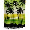 Chemise de vacances pour homme, imprimé coucher de soleil tropical avec cocotiers, chemise boutonnée - Vert 5XL