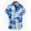 Chemise de vacances pour homme à imprimé feuilles de cocotier et de monstera, boutonnée - Vert 5XL