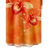 Chemise de vacances pour homme, imprimé floral tropical orchidée, chemise boutonnée - Orange 5XL