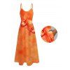 Robe de vacances longue à poches et imprimé floral tropical orchidée - Orange S | US 4
