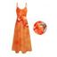 Robe de vacances longue à poches et imprimé floral tropical orchidée - Orange S | US 4