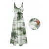 Robe de vacances longue à poches, imprimée feuilles de monstera et cocotier - Vert XXXXXL | US 20