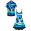 Vacation Couple Outfit Tropical Coconut Tree Sunset Print Dress and Shirt Set - Vert S | US 4