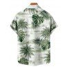 Vacation Couple Outfit Coconut Tree Monstera Leaf Print Pocket Long Dress and Shirt Set - Vert S | US 4