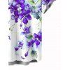 Chemise de vacances pour homme à motif floral de delphinium aquarelle, chemise boutonnée - Pourpre L