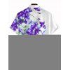 Chemise de vacances pour homme à motif floral de delphinium aquarelle, chemise boutonnée - Pourpre L
