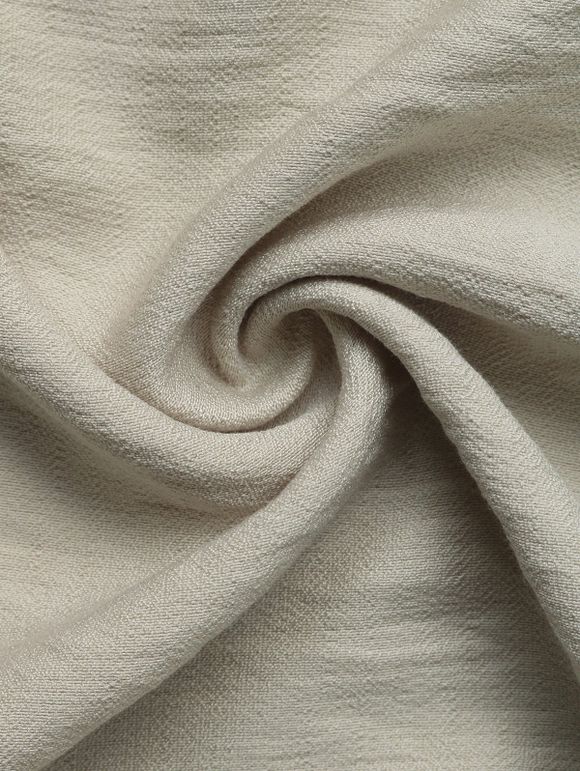 Robe longue décontractée à pois suisses, poches et col en V - Blanc S | US 4