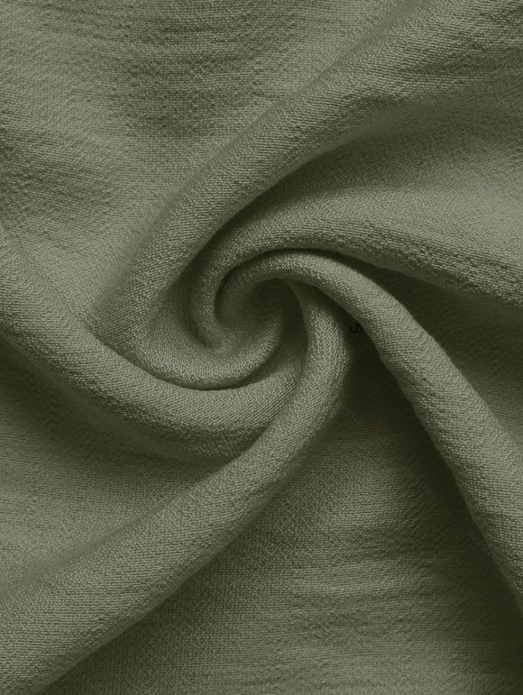 Robe longue décontractée à pois suisses, poches et col en V - Vert Armée XL | US 10