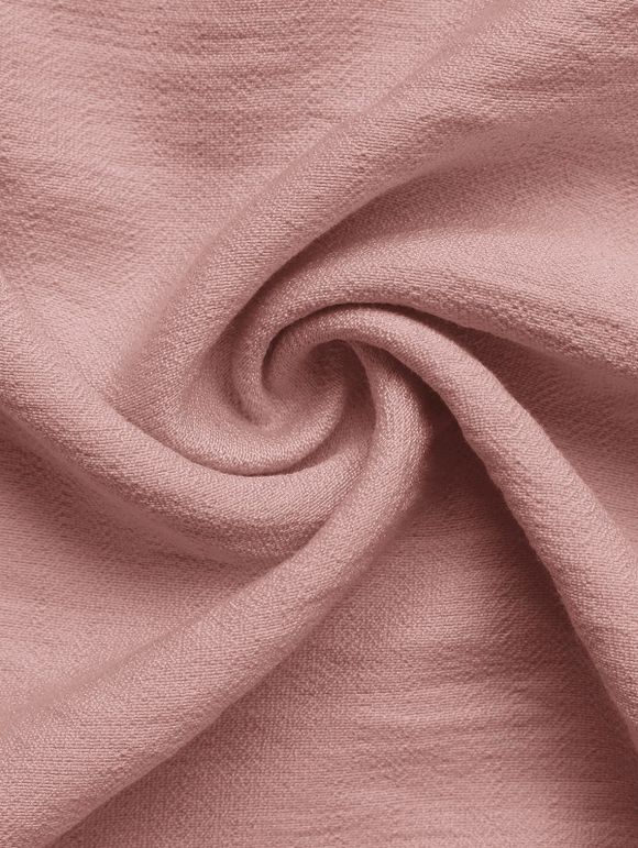 Robe longue décontractée à pois suisses, poches et col en V - Rose clair XL | US 10