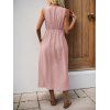 Robe longue décontractée à pois suisses, poches et col en V - Rose clair XL | US 10